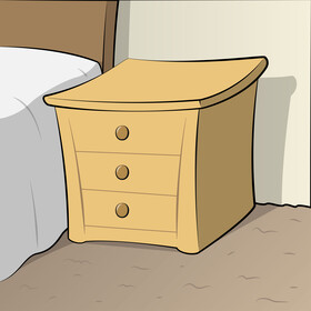 Bedside table vector
