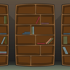 Bookshelf vector