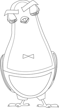 Spy pigeon black and white clipart