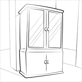 Cabinet black and white vector