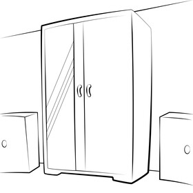 Wardrobe black and white vector