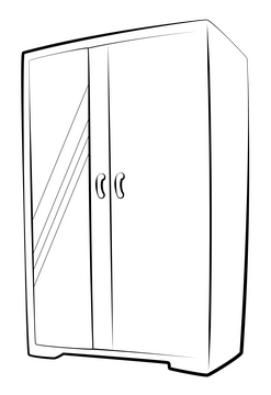 Wardrobe drawing black and white clipart
