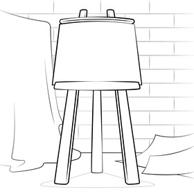 Easel black and white vector