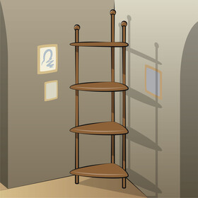 Shelf corner stand furniture vector