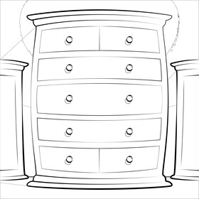 Drawer black and white vector