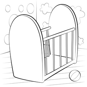 Crib black and white vector