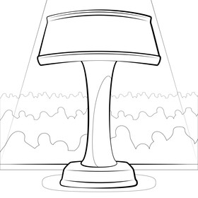 Podium furniture black and white vector