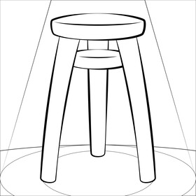 Stool black and white vector