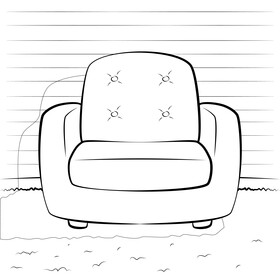 Sofa 1 seater black and white vector