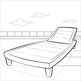 Lounge chair black and white vector