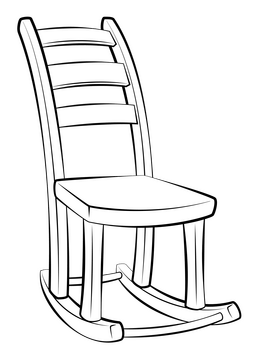 Rocking chair drawing black and white clipart