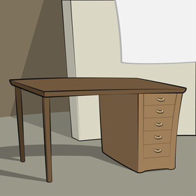 Office desk vector