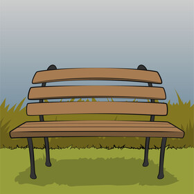 Park bench vector