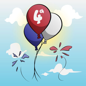 4th of July balloons vector