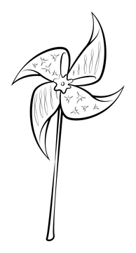 4th of July pinwheel drawing black and white clipart