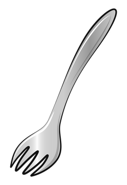 Fork drawing black and white clipart free download, حجم الصورة 247x360