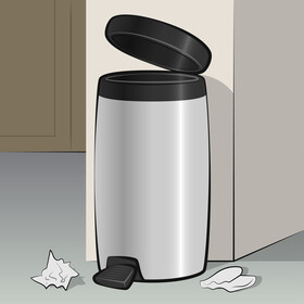 Pedal rubbish bin vector