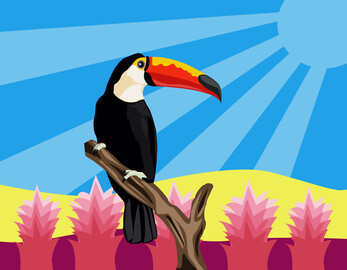 Cute toucan vector image