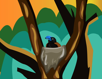Blue bird in nest vector image