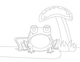 Froglet black and white vector