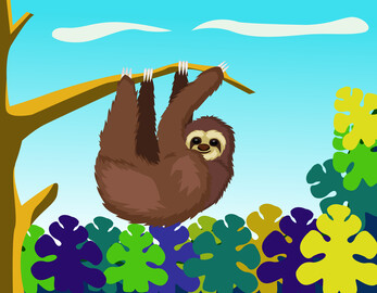 Cute sloth animal vector image