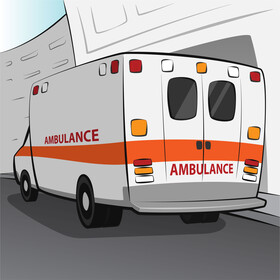 Ambulance cartoon vector