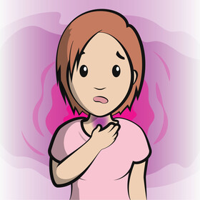 Sore throat cartoon girl vector