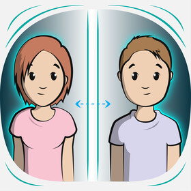 Social distancing cartoon vector