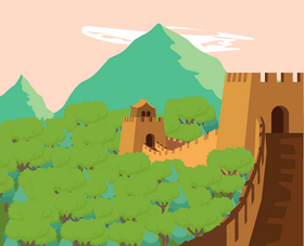 Great Wall of China illustration vector