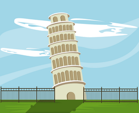 Leaning tower of pisa illustration vector