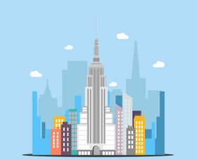 Empire state building illustration vector