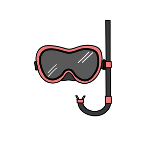 Scuba Goggles, snorkel, diving mask clipart