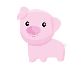 Free piglet, domestic baby pig clipart