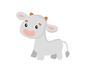 Calf illustration, baby cow clipart