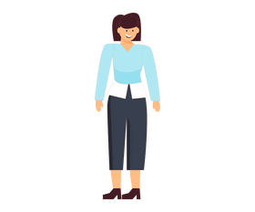 Girl brunette office worker clipart