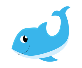 Baby shark swimming clipart