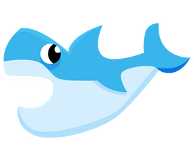 Cartoon shark growls clipart