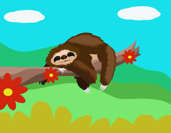 Cartoon sloth vector image
