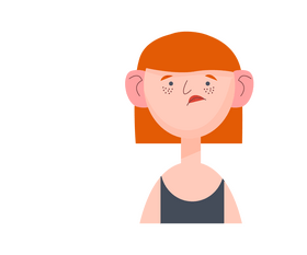 Upset redhead girl clipart