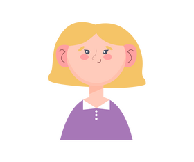 Cute blonde girl avatar clipart