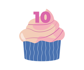 Birthday cupcake illustration clipart