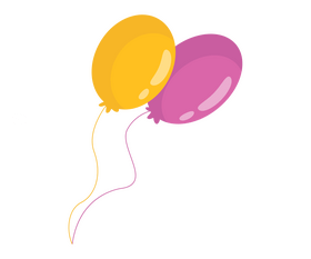 Yellow pink balloons clipart