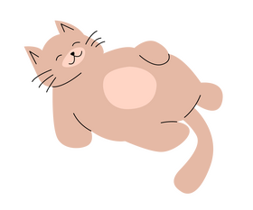 Fat cat overeating clipart
