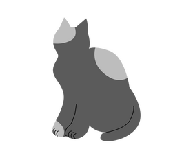 Black cat looking back clipart