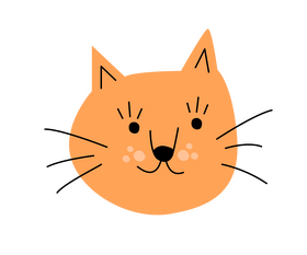 Red cat portrait clipart