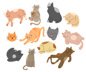 Cute cats vector
