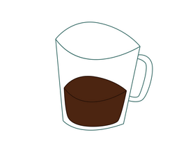 Glass cup of coffee clipart