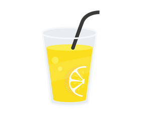 Glass of fresh lemonade clipart