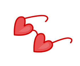 Beach red heart shaped sunglasses clipart