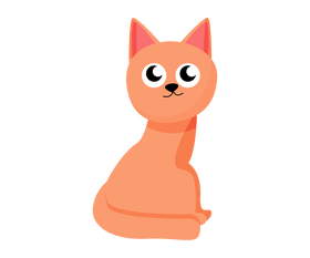 Baby ginger cat clipart